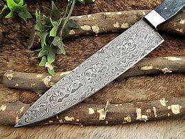 Image result for Damascus Steel Kitchen Knife