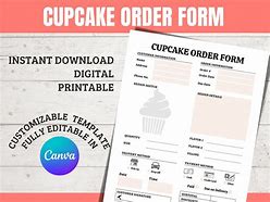 Image result for Cupcake Cake Order Form