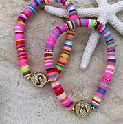 Image result for Beaded Bracelet with Initial Charm