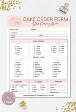 Image result for Cake Order Form Template