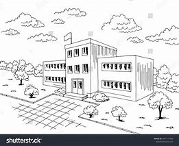 Image result for Schoolhouse Drawing