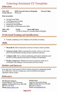 Image result for Catering CV Examples