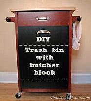 Image result for small kitchen cart with trash bin