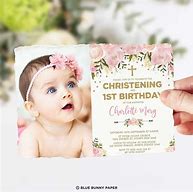 Image result for 1st Birthday and Baptism Invitation Card Design