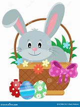 Image result for Floppy-Eared Bunny in a Basket Clip Art