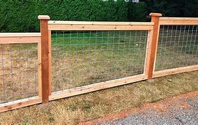 Image result for Hog Wire Wood Fence