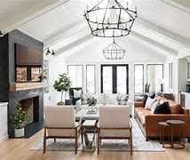 Image result for Farmhouse Living Room with Leather Sofa