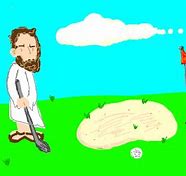 Image result for Jesus Playng Golf