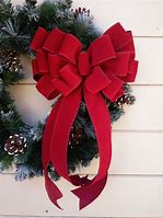 Image result for Big Wreath White Lights Red Velvet Bow