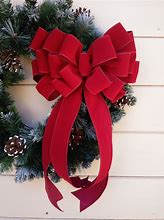 Image result for Red Velvet Bow Gold Backside Christmas Wreath