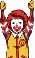 Image result for Ronald McDonald Head PNG