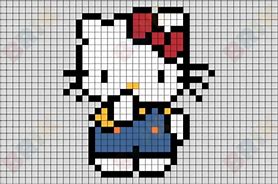 Image result for Hello Kitty Pixel Art 6X6