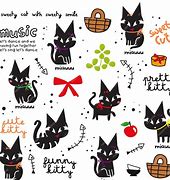 Image result for Black Cat Desktop Cute Doodle