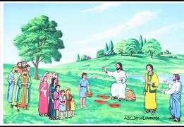 Image result for Cartoon Jesus Feeding 5000