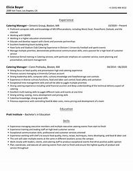 Image result for Catering Manager Resume Sample