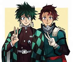 Image result for Tanjiro Fighting Deku