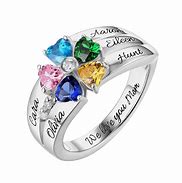 Image result for Mother Rings with Names and Birthstones