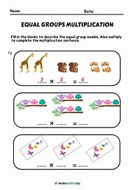 Image result for Equal Groups Multiplication Worksheets