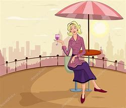 Image result for Cartoon Lady Wine Glass