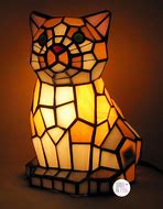 Image result for Stained Glass Cat Lamp