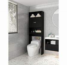 Image result for Black Over the Toilet Storage Cabinet