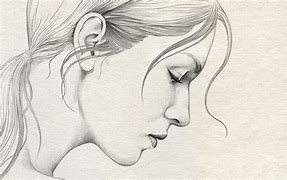 Image result for Sketch of Sad Female Face