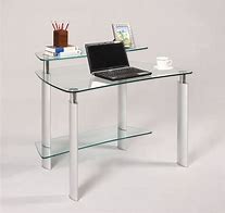 Image result for Clear Glass Computer Desk