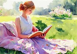 Image result for Girl Reading Book Digital Art