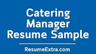 Image result for Catering Manager Resume Sample