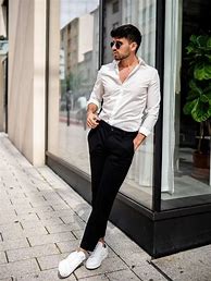 Image result for White Shirt Black Pants