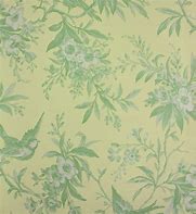 Image result for Green Toile Wallpaper with Yellow Flowers