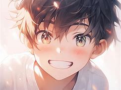 Image result for Blue Anime Guy Smiling