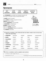 Image result for 6 Grade Vocabulary Worksheets Free