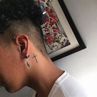 Image result for Small Cross Tattoo Behind Ear