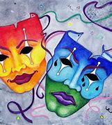 Image result for Drama Masks Drawing