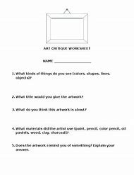 Image result for Art Critique Sheet