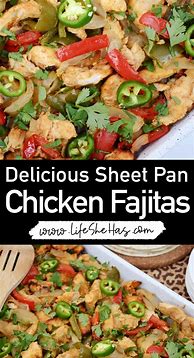 Image result for Sheet Pan Fajitas Recipe Chicken On Rice