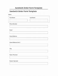 Image result for Sandwich Order Form Template