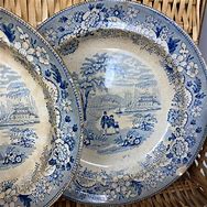 Image result for Blue and White Toile Plates