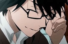 Image result for Anime Boy with Glasses and Flower