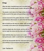 Image result for Example of a Elegy Poem