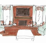 Image result for Brick Fireplace Drawing