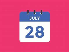 Image result for July 28 Calendar