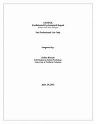 Image result for Psychologist Report Template