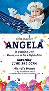 Image result for Free Printable Girl 1st Birthday Invitation Card