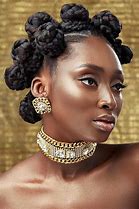 Image result for Bantu Knots with Braid Bangs