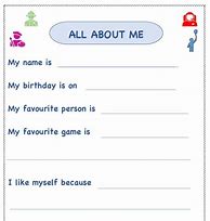 Image result for All About Me Sheet Khan Academy Kids