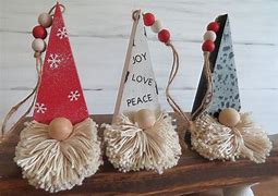 Image result for Wooden Gnome Christmas Ornaments