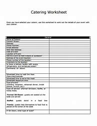 Image result for Catering Worksheet Template