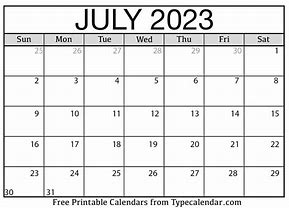 Image result for July 23 Calendar